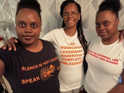 TShirt with decoration - uplifting message to create awareness about self-care