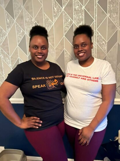 TShirt with decoration and uplifting message to create awareness and self love