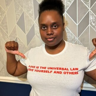 TShirt with decoration - uplifting message to create awareness about self-care